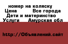 номер на коляску  › Цена ­ 300 - Все города Дети и материнство » Услуги   . Амурская обл.